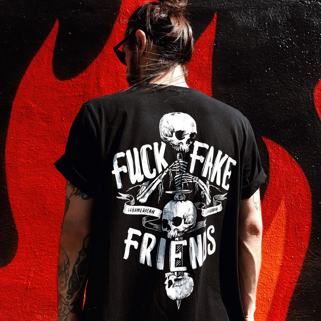 Fuck Fake Friends print men's t-shirt-Ranbybox