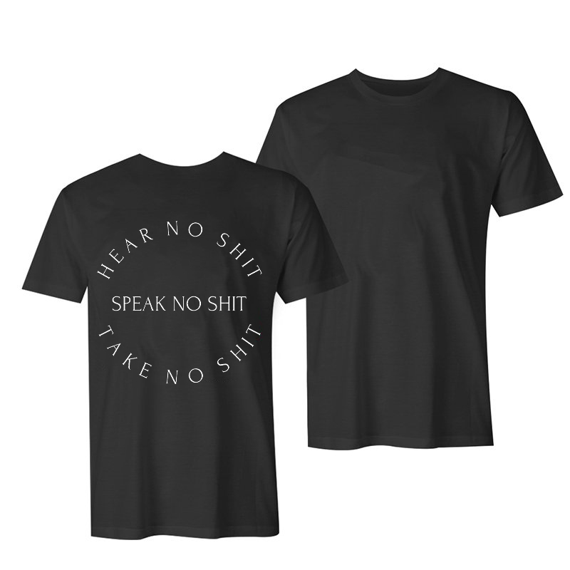 Here No Shit Speak No Shit Printed Men's T-shirt-Ranbybox