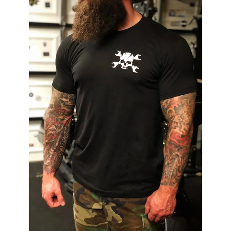 Men's casual round neck printed T-shirt