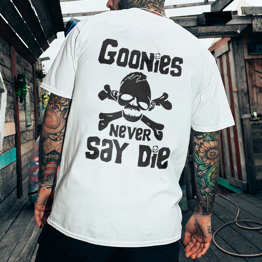 Goonies Never Say Die Printed Skull T-shirt