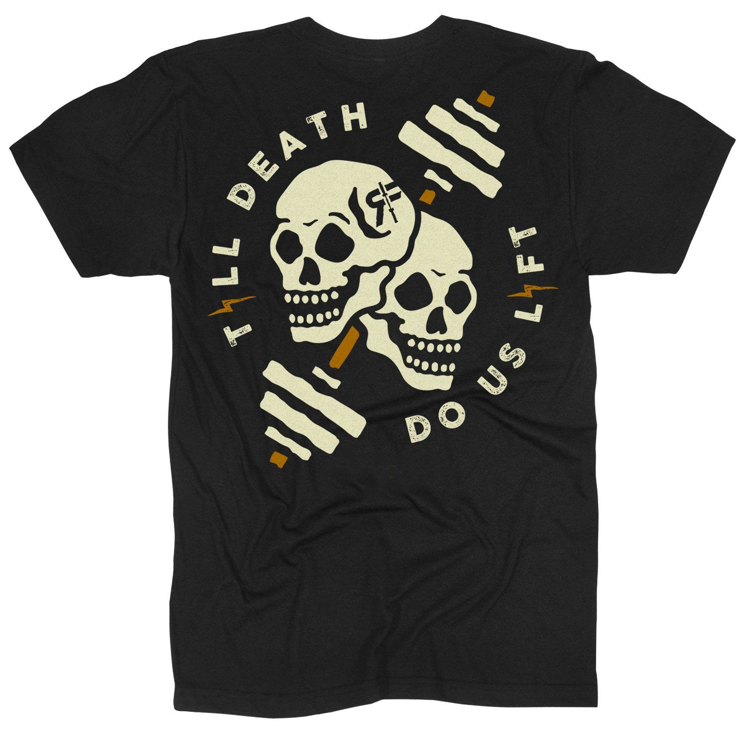  Skull Head Dumbbell Print Crew Neck Trendy T-shirt-Ranbybox