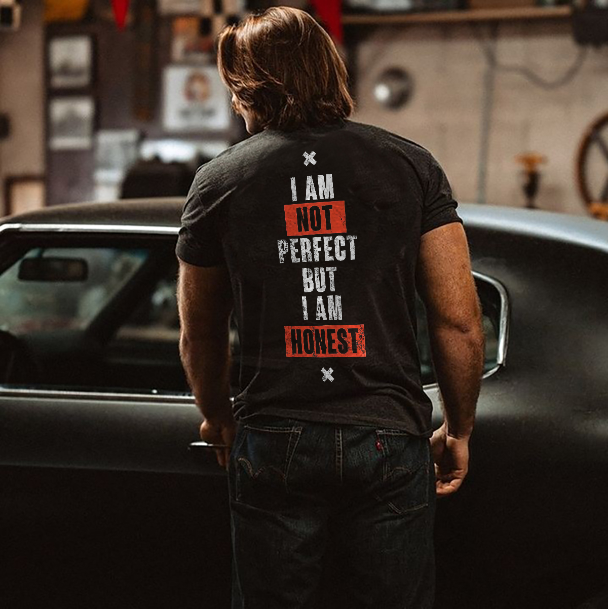 I Am Not Perfect But I Am Honest Letters Printed Men's T-shirt-Ranbybox
