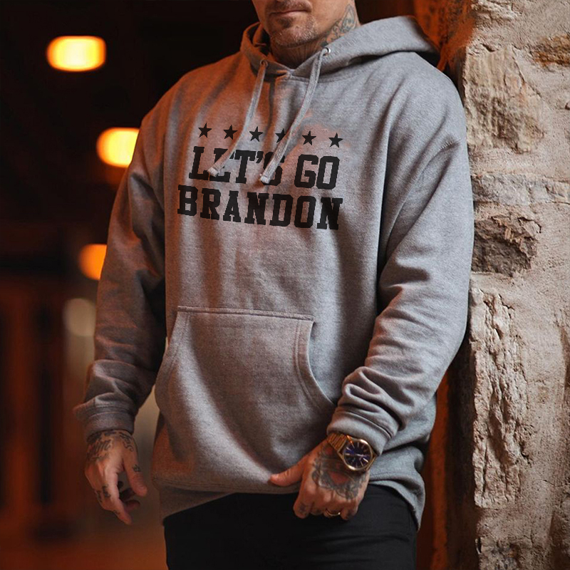  Let's Go Brandon Letter Men's Hoodie-Ranbybox