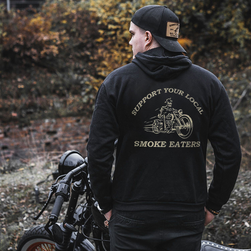  Support Your Local Smoke Eaters Printed Men's Hoodie-Ranbybox