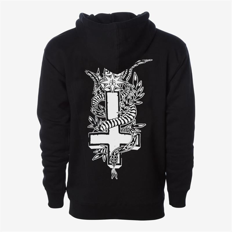  Snake Climbs Up Cross Printed Men's Hoodie-Ranbybox