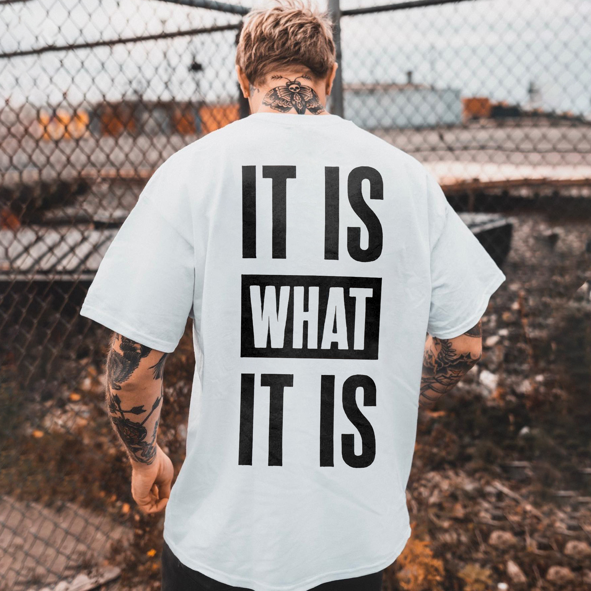 It Is What It Is Letters Printed Men's T-shirt-Ranbybox