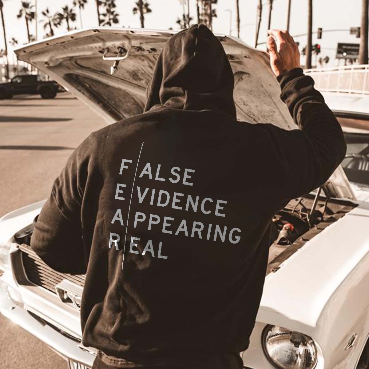 False Evidence Appearing Real Men's Hoodie-Ranbybox