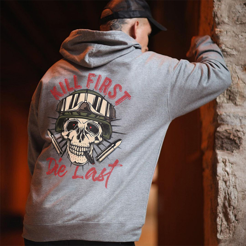 Skull Kill First Die Last Men's Hoodie-Ranbybox