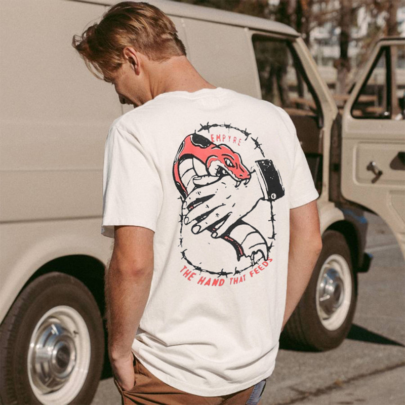  Empyre The Hand That Feeds Printed Casual T-shirt-Ranbybox