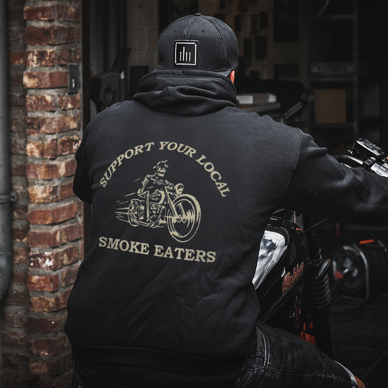  Support Your Local Smoke Eaters Printed Men's Hoodie-Ranbybox