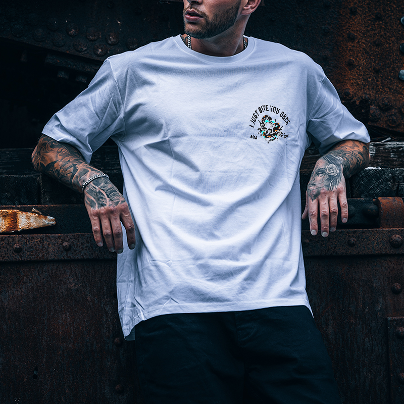  I Just Bite You Once Printed Casual Men's T-shirt-Ranbybox
