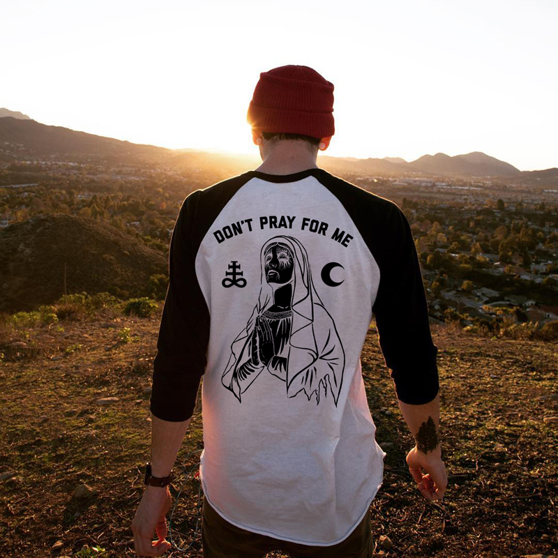  Men's Color-matching Don't Pray For Me Prayer Printed T-shirt-Ranbybox