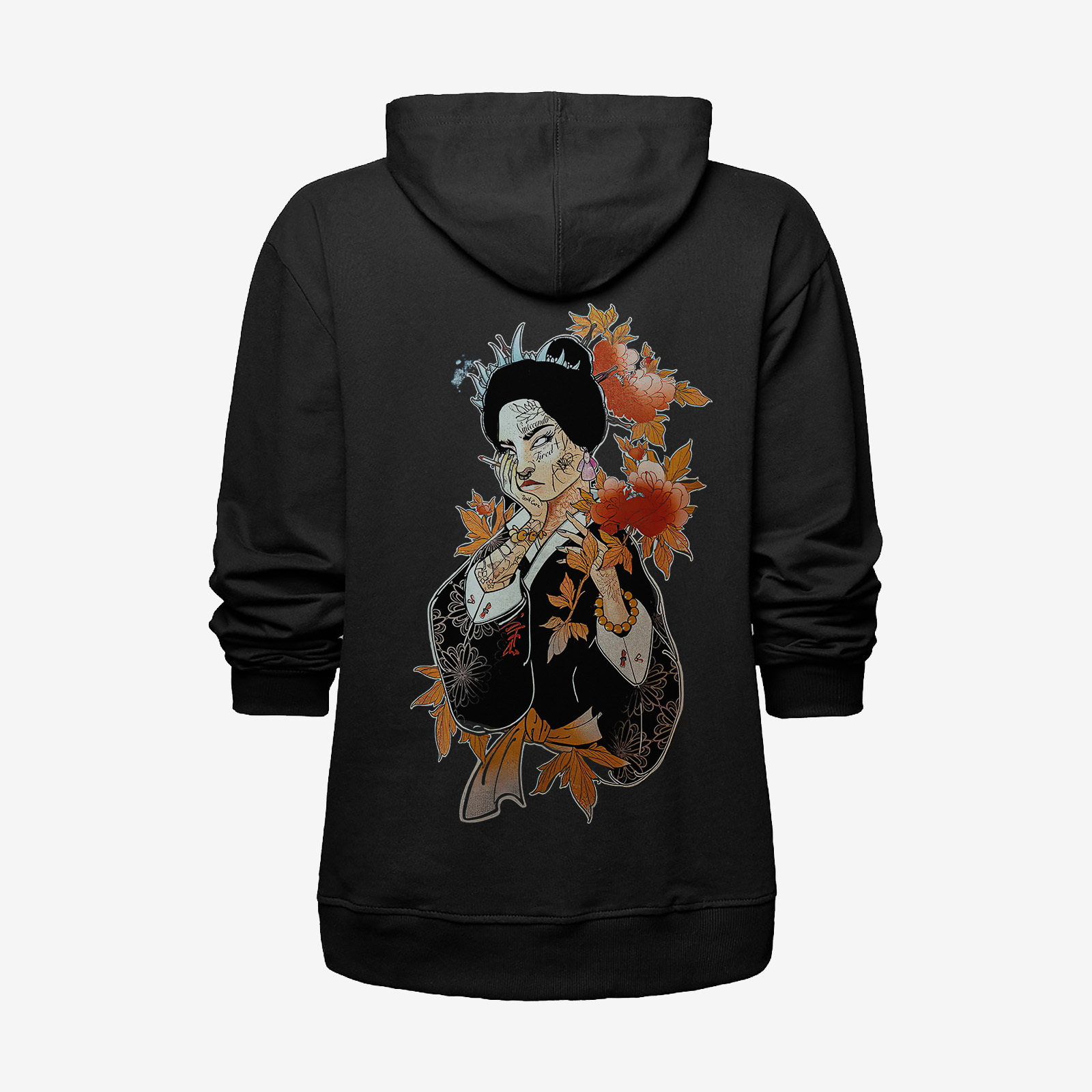  Sulky Japanese Singing Girl Printed Men's Hoodie-Ranbybox