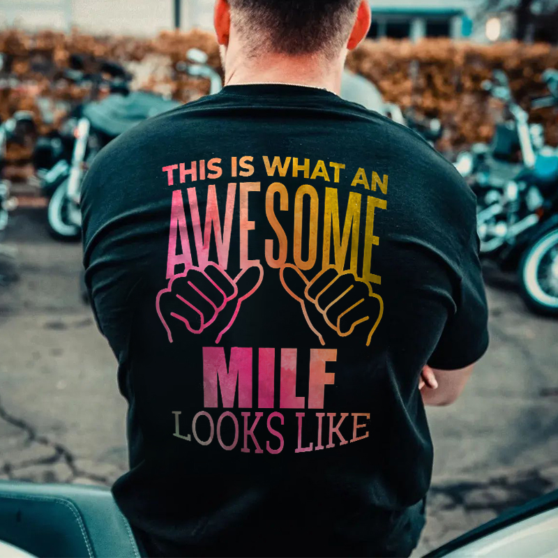This Is What An Awesome Milf Looks Like Print Round Neck Men's T-shirt-Ranbybox