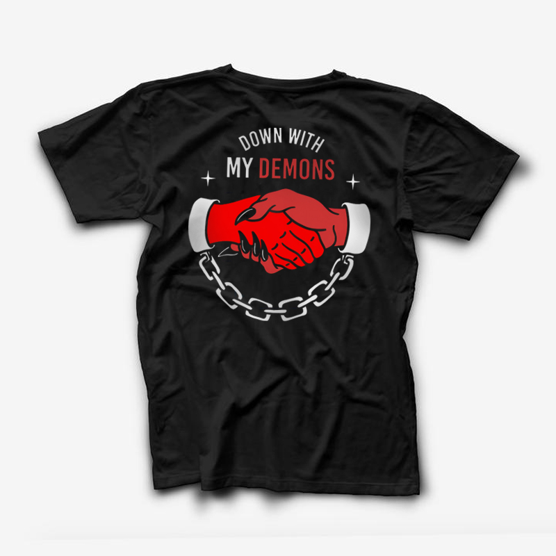  MY DEMONS letter print loose T-shirt designer-Ranbybox