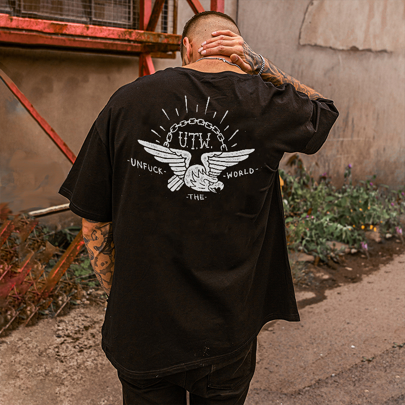  Unfuck The World Printed Men's Casual T-shirt-Ranbybox