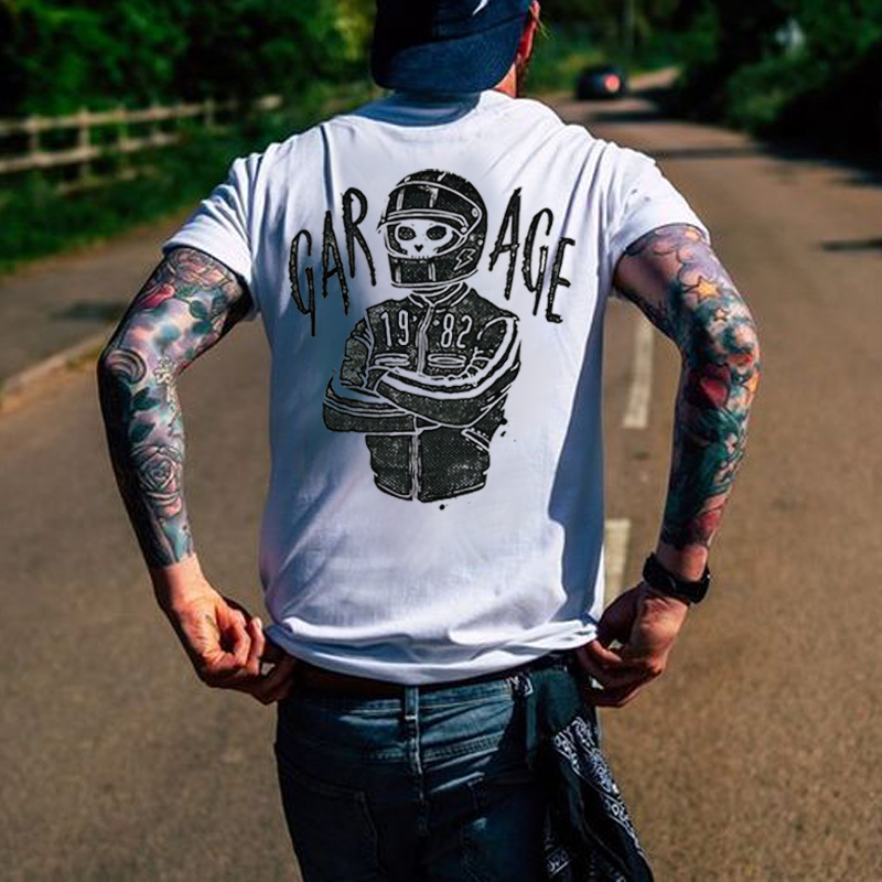  Skeleton Racer Printed Men's T-shirt-Ranbybox