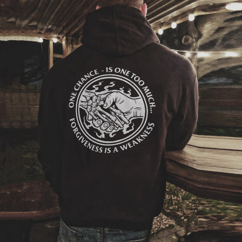  Forgiveness Is A Weakness Printed Men's Loose Hoodie-Ranbybox