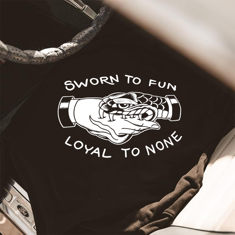  Sworn To Fun Loyal To None Printed Men's Casual Hoodie-Ranbybox