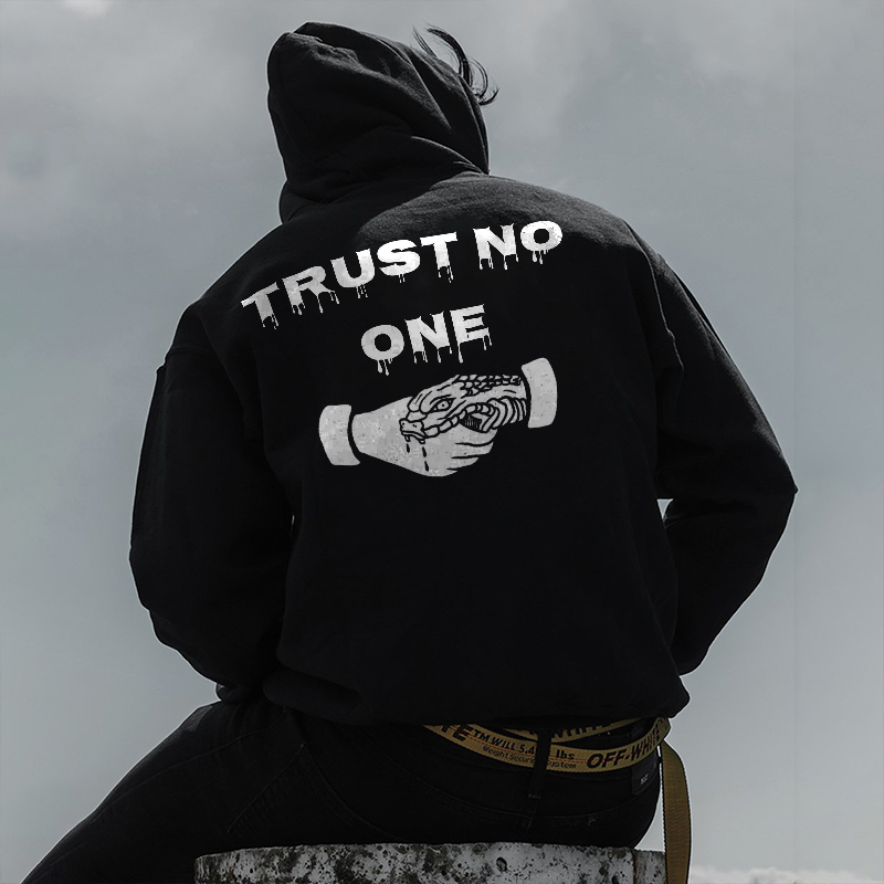  Trust No One Printed Men's Hoodie-Ranbybox