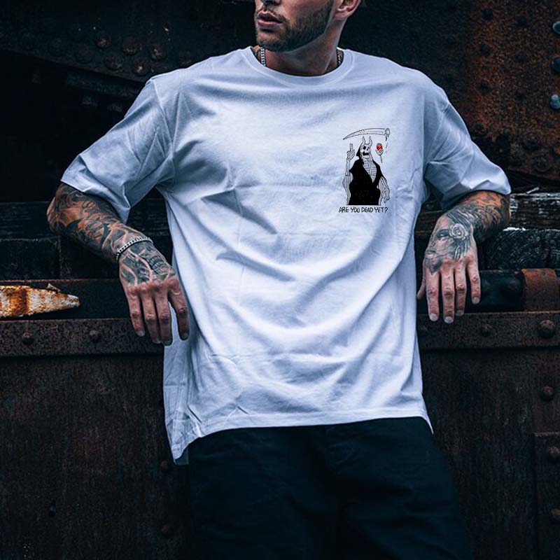  Are You Dead Yet Horned Demon Printed Men's T-shirt-Ranbybox