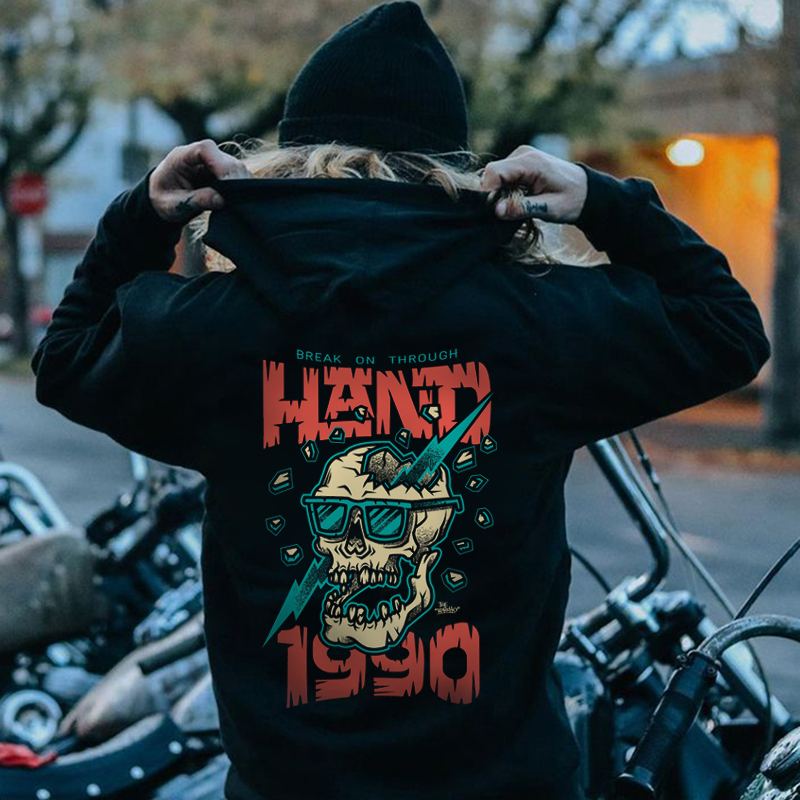  Classic Skull And Letters Printed Men's Hoodie-Ranbybox