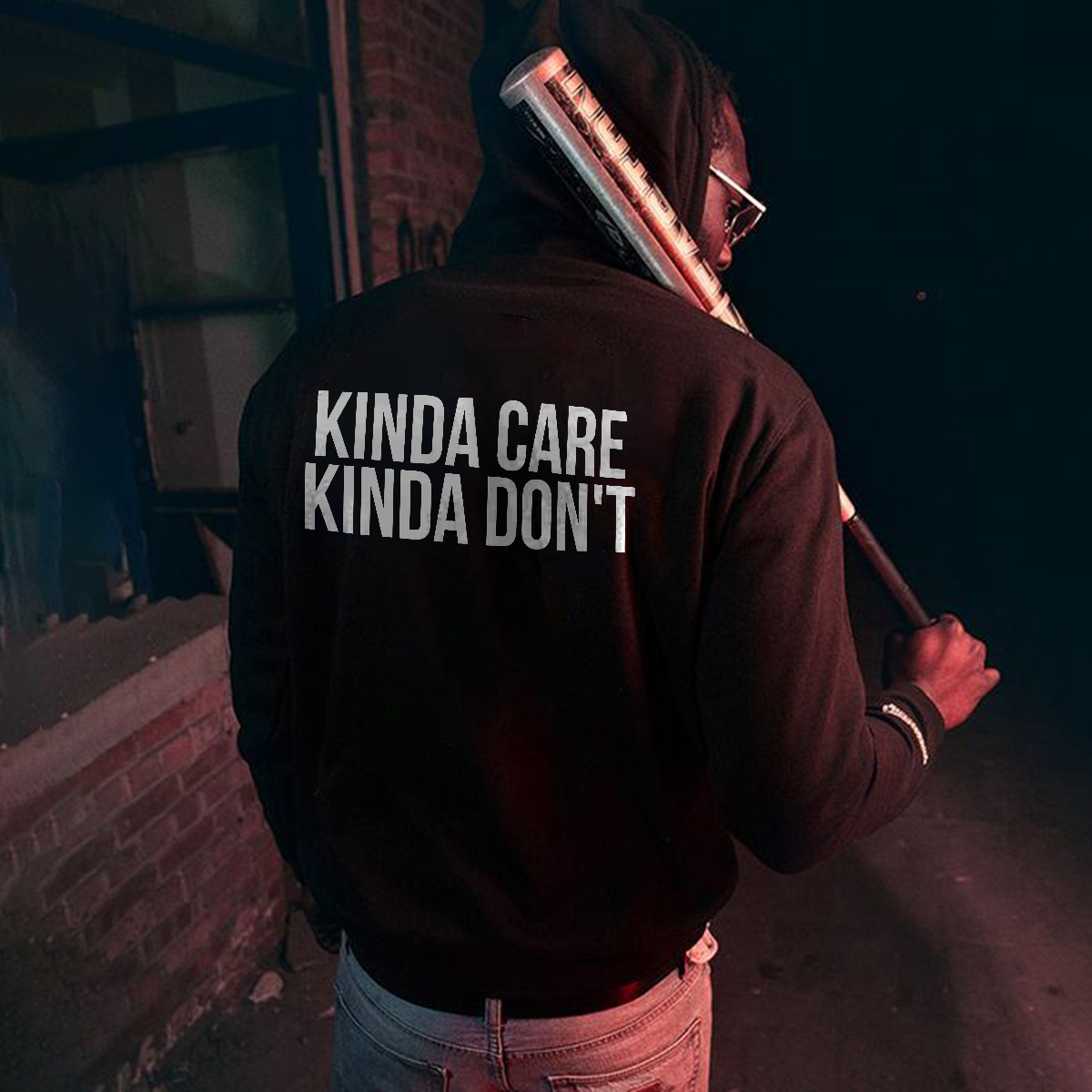  Kinda Care Kinda Don't Men's Hoodie-Ranbybox