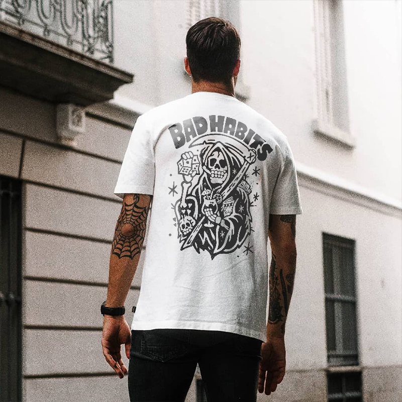  Bad Habits Printed Men's T-shirt-Ranbybox