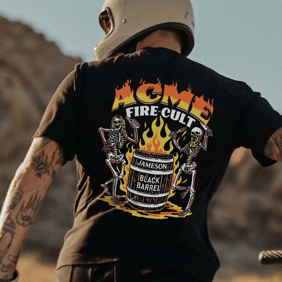 Fire Cult Printed Men's T-shirt-Ranbybox