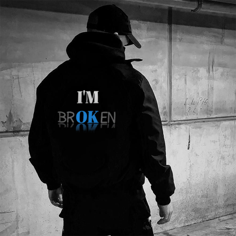 I'm Broken Fahion Printed Men's Hoodie