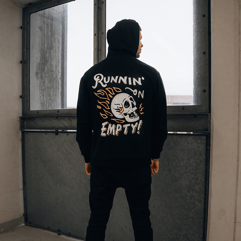 Running On Empty Printed Men's Hoodie