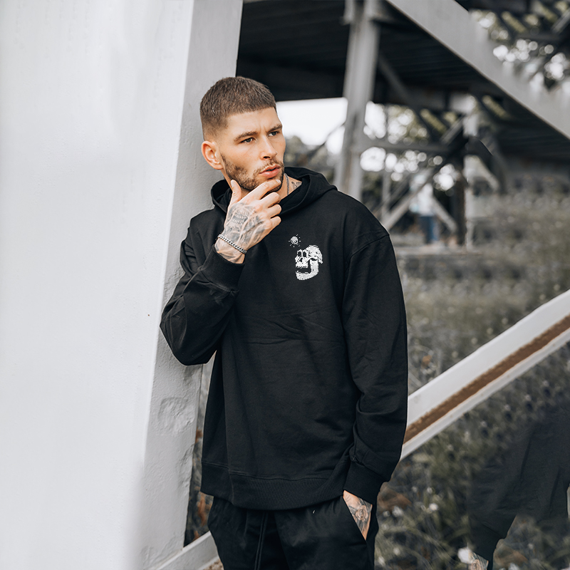  Big Cranium Printed Men's Comfortable Casual Hoodie-Ranbybox