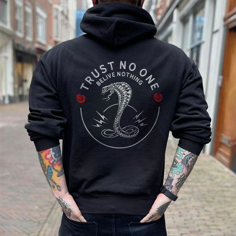  Trust No One Believe Nothing Printed Men's Hoodie-Ranbybox