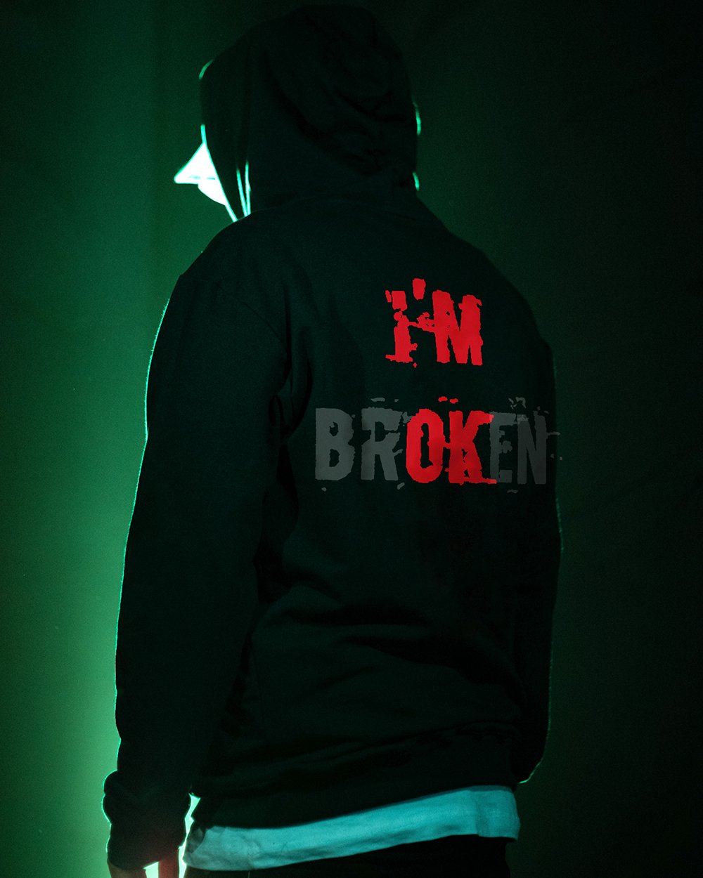 I'm Broken Printed Men's All-match Hoodie-Ranbybox