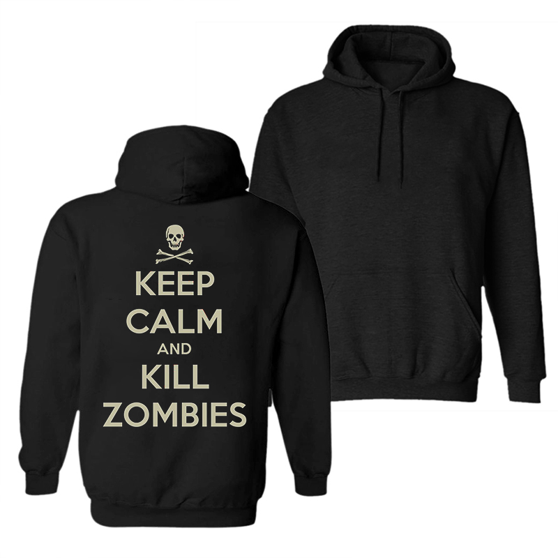  Keep Calm And Kill Zombies Printed Men's Hoodie-Ranbybox