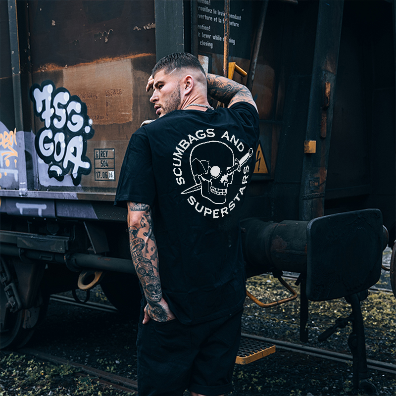  Scumbags And Superstars Printed Men's T-shirt-Ranbybox