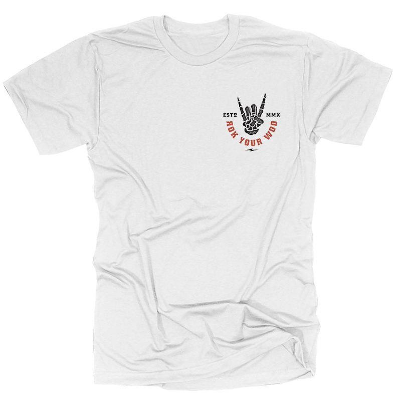 Rock N’ Roll Skull Hand Gesture Streetwear White T-shirt-Ranbybox