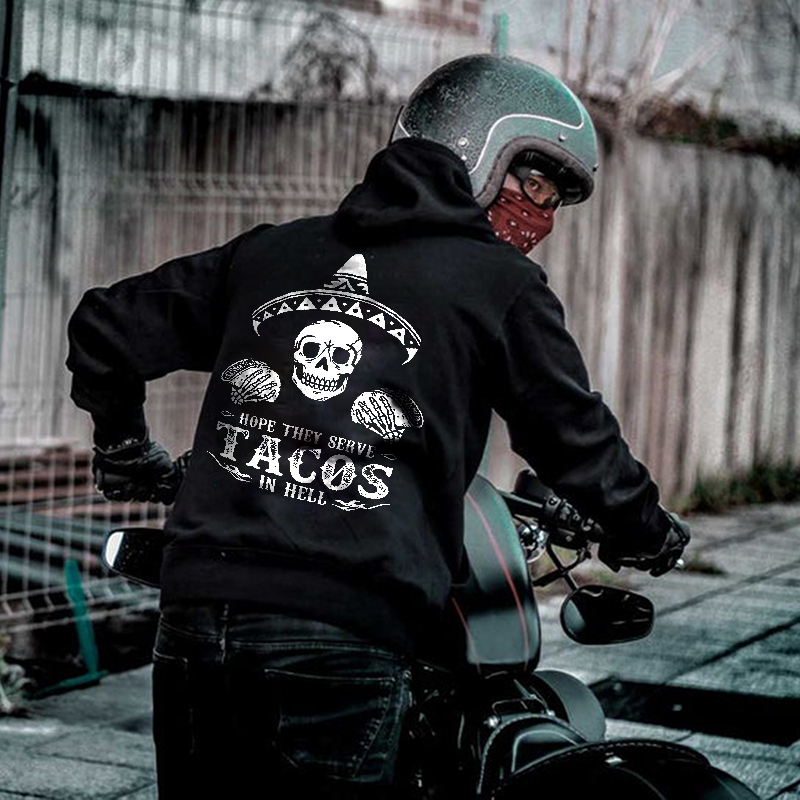  Men's Casual Hope They Serve Tacos In Hell Printed Hoodie-Ranbybox