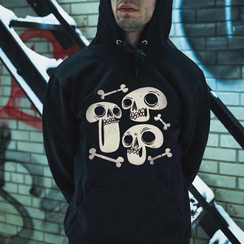  Retro Skull Printed Casual Men's Hoodie-Ranbybox