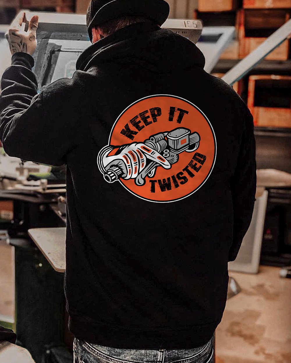  Keep It Twisted Grip The Handle Printed Men's Hoodie-Ranbybox