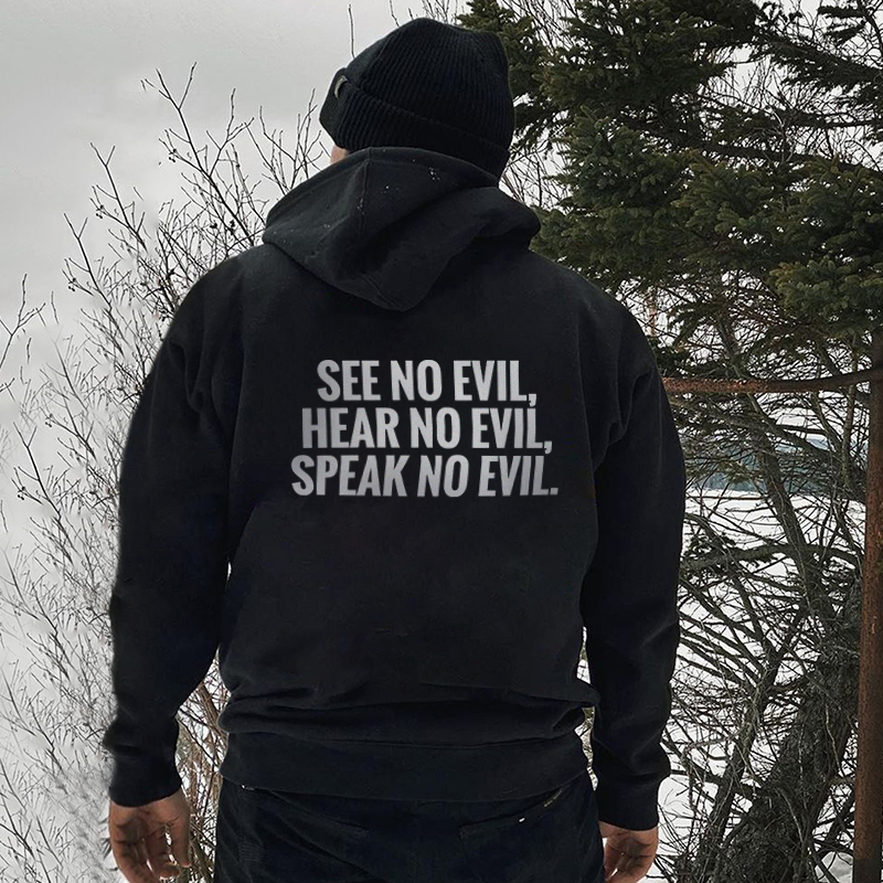  See No Evil Hear No Evil Speak No Evil Printed Men's Hoodie-Ranbybox