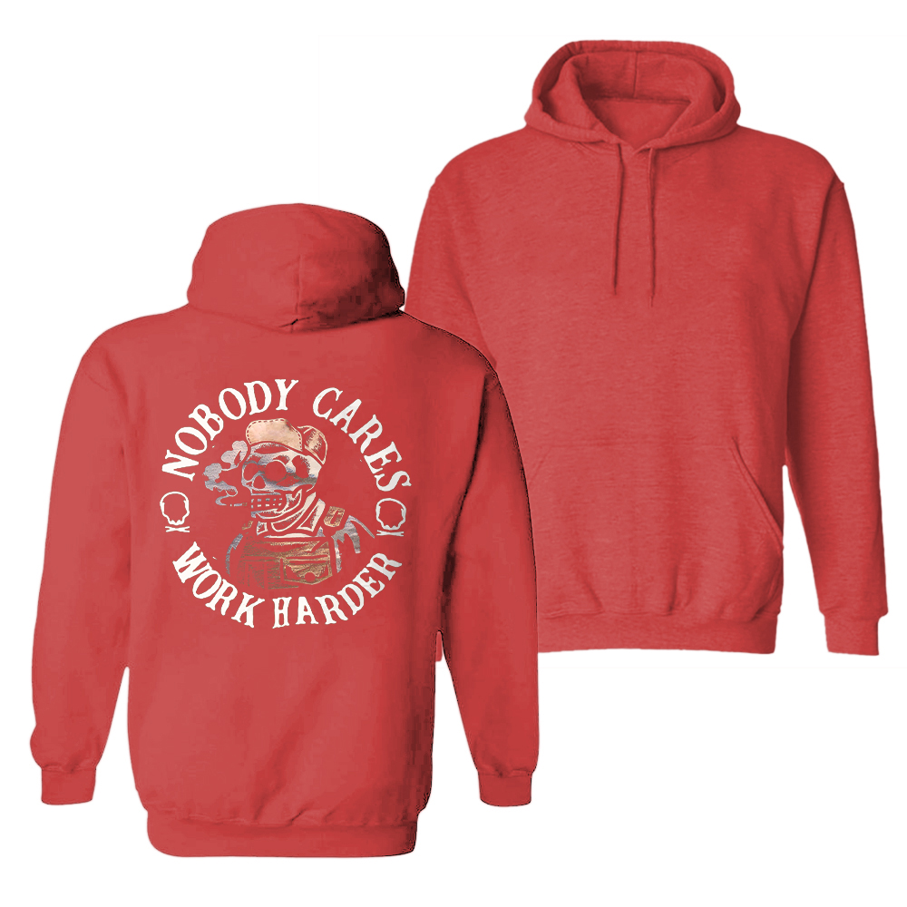  Nobody Cares Work Harder Skull Printed Casual Men's Hoodie-Ranbybox