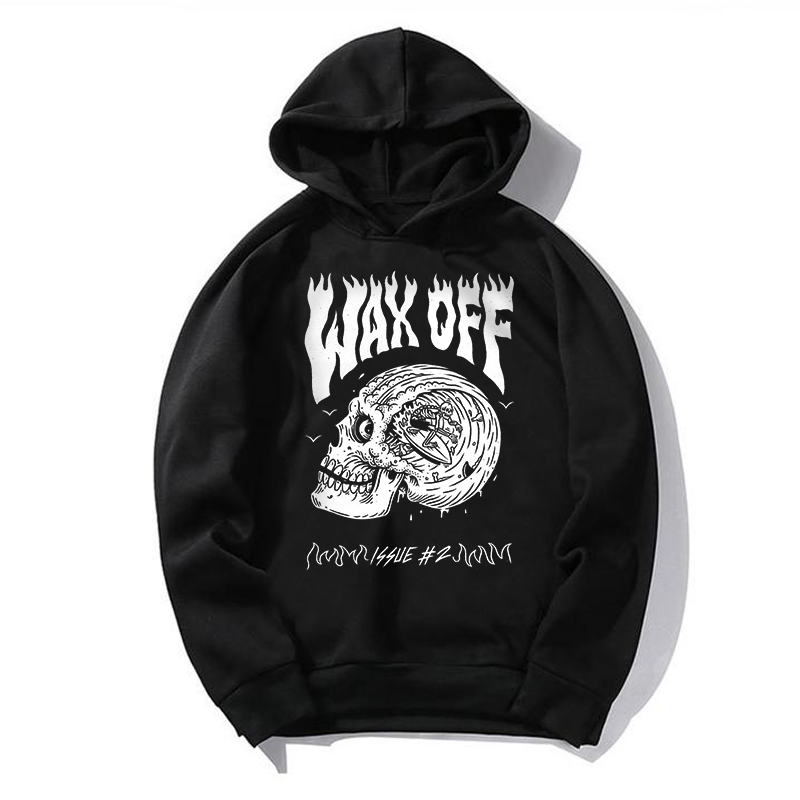  Wax Off Skull Printed Men's Casual Hoodie-Ranbybox