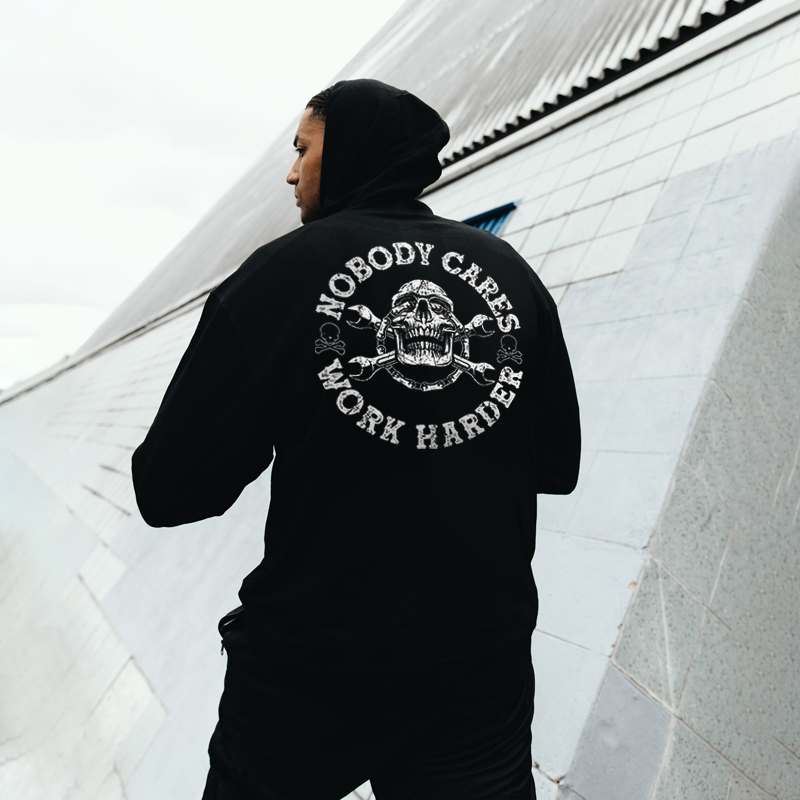  Nobody Cares Work Harder Printed Men's Casual Hoodie-Ranbybox