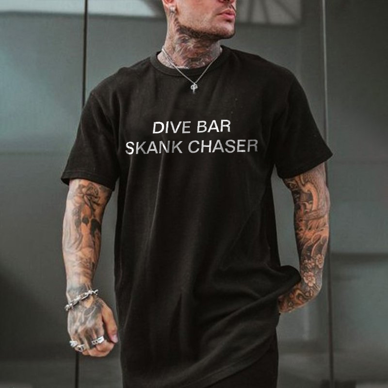 Dive Bar Skank Chaser Printed Men's T-shirt-Ranbybox