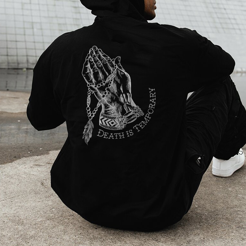  Death Is Temporary Print  Men's Hoodie-Ranbybox