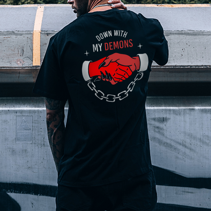  MY DEMONS letter print loose T-shirt designer-Ranbybox