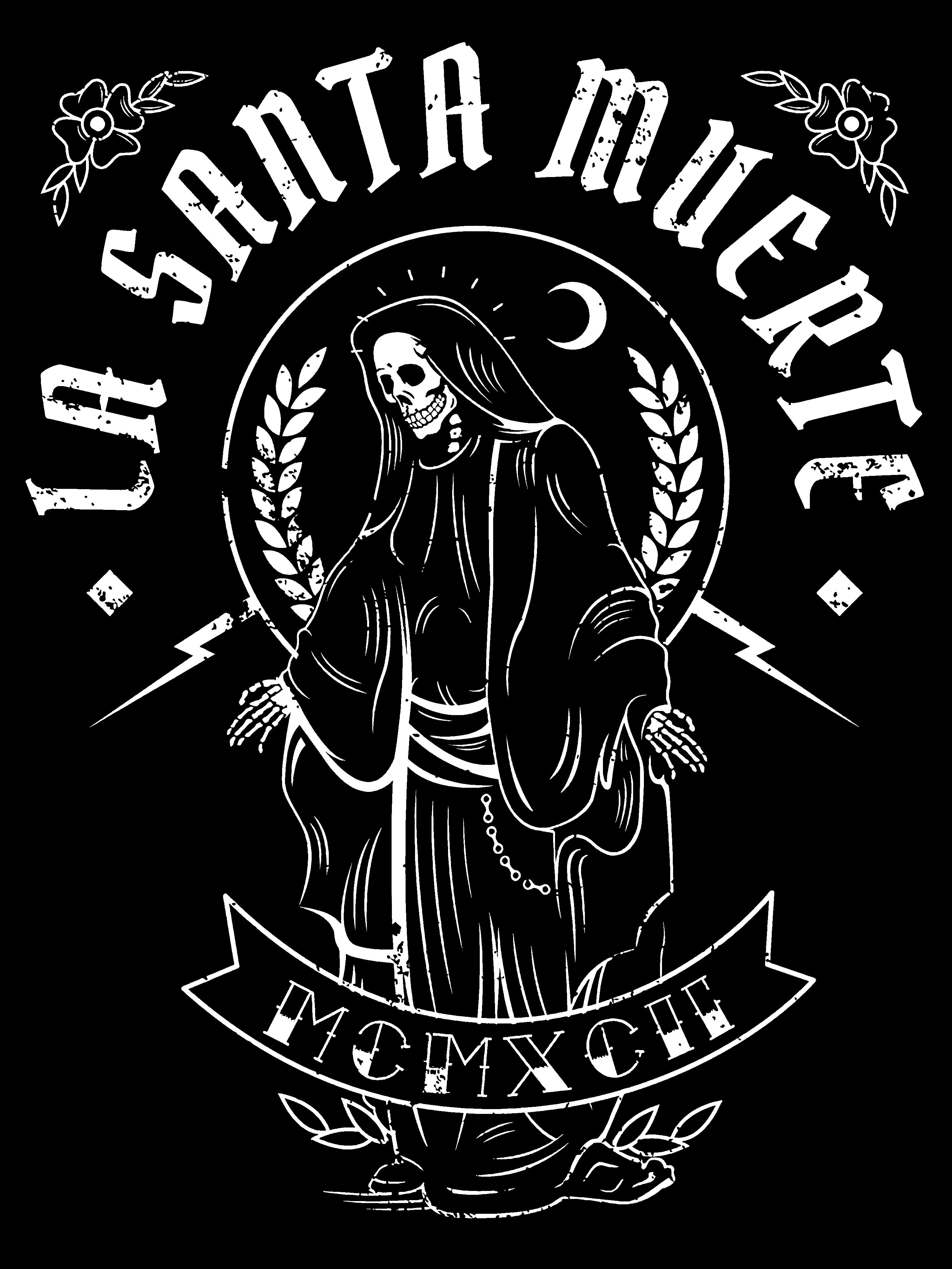 La Santa Muerte skeleton printed oversized designer T-shirt