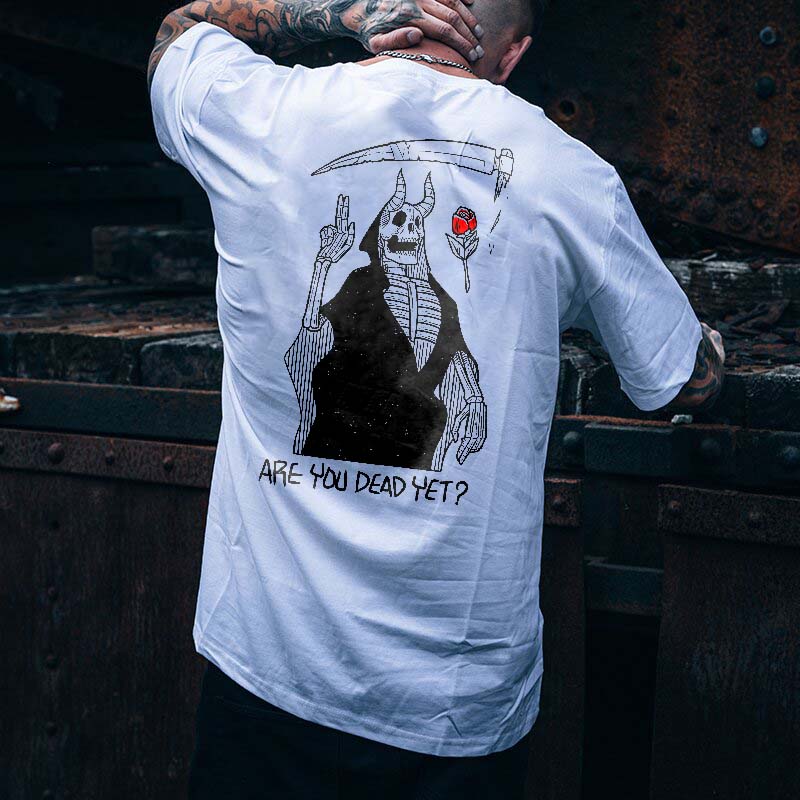  Are You Dead Yet Horned Demon Printed Men's T-shirt-Ranbybox