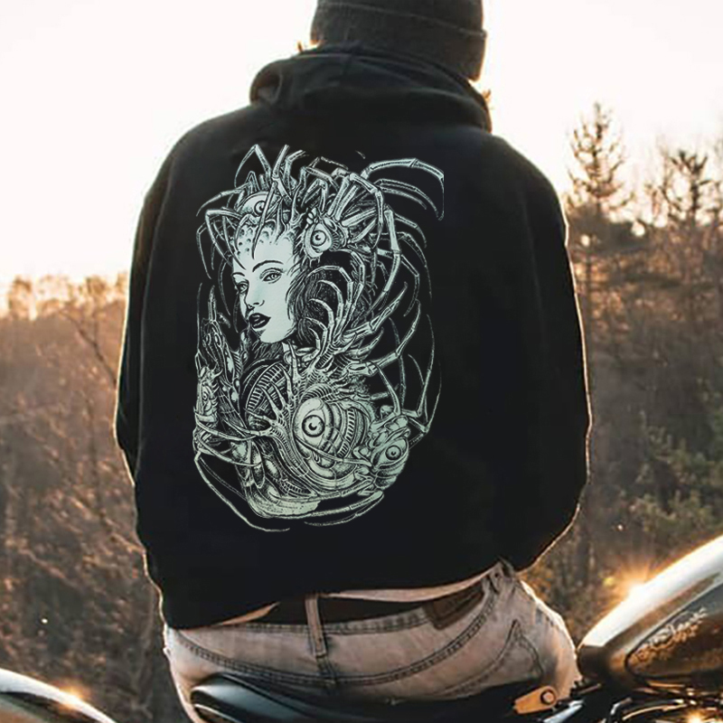  Sea Monster Girl Figure Printed Men's Hoodie-Ranbybox